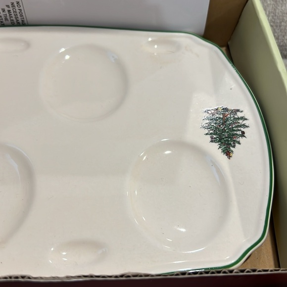 SPODE CHRISTMAS TREE 5 PIECE HORS D OEURVE BOX SET NEW IN BOX Rare Holiday Dinin - Picture 6 of 6